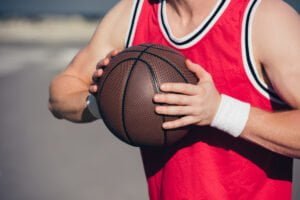 Guy playing basketball