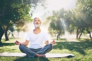Man meditating - best habits in the morning include meditation