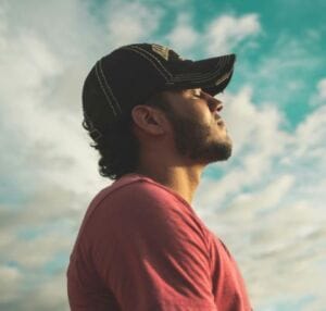 man using functional breathing to de-stress