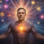 Imaginary image of man using mind over body power