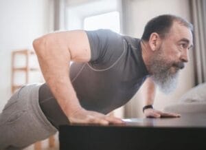 man doing elevated pushups