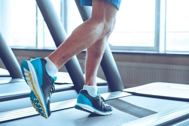 Guy running on treadmill