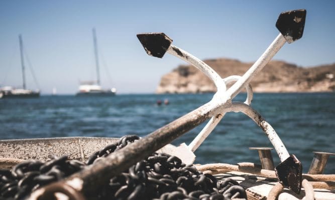 anchor on a dock or boat
