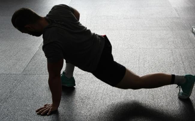 Man stretching legs
