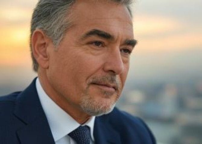 confident 50 year old man in suit