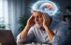 Image of low oxygen levels and its impact on middle age man